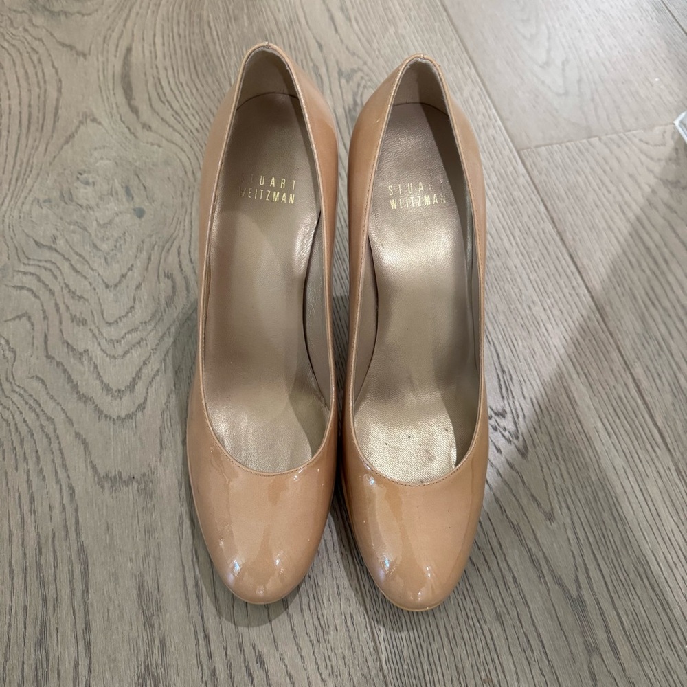 Stuart Weitzman Nude Patent Leather Heels